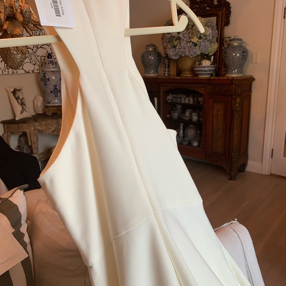 NWT LIKELY x REVOLVE Elston Creamy White Keyhole Halter Neck Slit Maxi Dress 4 - Picture 14 of 16